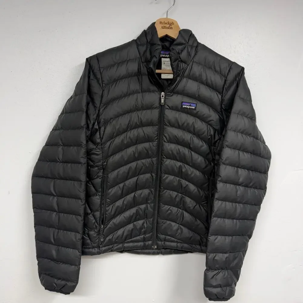 Patagonia Women's Down Sweater Puffer Jacket Black Coat SZ SMALL Winter EUC - Picture 3 of 9